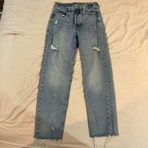 Distressed Blue Denim Jeans